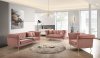 Lexington Sofa & Loveseat Set in Pink Velvet Fabric