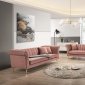 Lexington Sofa & Loveseat Set in Pink Velvet Fabric