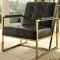 Sienna Accent Chair CM-AC6262GL-BK 2Pc Set in Black & Gold