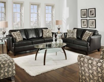 Urban Onix Bonded Leather Match Sofa & Loveseat Set w/Options [UDS-2051]