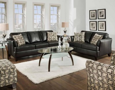 Urban Onix Bonded Leather Match Sofa & Loveseat Set w/Options