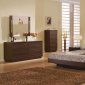 5 Piece Wenge Finish Contemporary Bedroom Set with Storage Bed