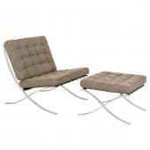 Bellefonte Accent Chair & Ottoman BR30OTW - Oatmeal - LeisureMod