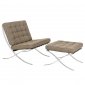 Bellefonte Accent Chair & Ottoman BR30OTW - Oatmeal - LeisureMod