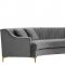 Jackson Sectional Sofa 673 in Grey Velvet Fabric by Meridian