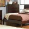 Warm Merlot Finish Contemporary Bed w/Optional Casegoods