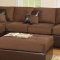 Chocolate Fabric Modern Two-Tone Sectional Sofa w/Bycast Base