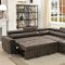 F6549 Convertible Sectional Sofa Bed in Dark Coffee by Boss