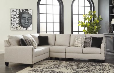 Hallenberg Sectional Sofa 41501 in Fog Fabric by Ashley