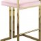 Ezra Counter Stool 912 Set of 2 Pink Velvet Fabric by Meridian