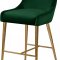 Owen Counter Stool 745 Set of 2 Green Velvet Fabric by Meridian