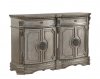 Northville Server 66926 in Antique Silver by Acme w/Wood Top