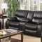 7730 Reclining Sofa in Black Leatherette w/Options