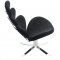 Black Velour Microfiber Lounge Swivel Chair