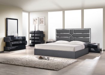 Da Vinci Bedroom Charcoal - J&M w/Optional Milan Black Casegoods [JMBS-Da Vinci Charcoal Milan Bl]