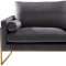 Mila Sofa 678 in Grey Velvet Fabric by Meridian w/Options