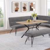 Edgecreen Dining Nook 3Pc Set 108481 by Coaster w/Gray Benches