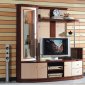 Two-Tone Modern Wall Unit With Display Cabinet