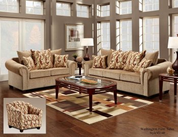 Beige Fabric Classic Sofa & Loveseat Set w/Optional Items [CHFS-V1-Kim-MeriDune]