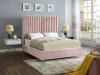 Candace Upholstered Bed in Pink Velvet Fabric by Meridian