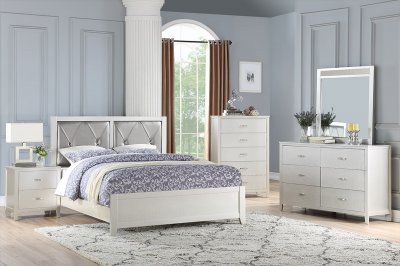 F9426Q 5Pc Bedroom Set in Silver by Poundex w/Options