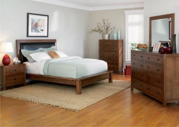 Walnut Finish Contemporary Bedroom with Platform Bed [CRBS-163-201101]