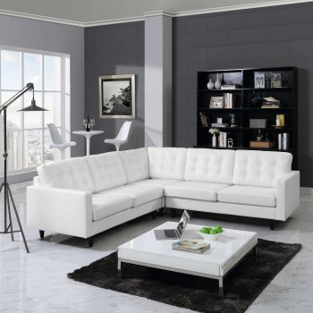 Empress EEI-1549 3pc Sectional in White Bonded Leather by Modway [MWSS-EEI-1549-WHI-Empress]