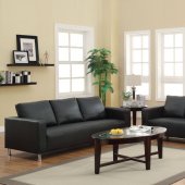 503131 Cooper Sofa in Black Leather-Like Fabric by Coaster