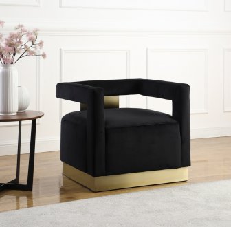 Armani Accent Chair 597 in Black Velvet by Meridian