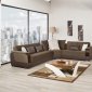 Modena Sectional Sofa in Chocolate Fabric by Casamode w/Options