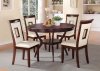 71600 Oswell 5Pc Dining Set in Cherry by Acme w/PU Chairs