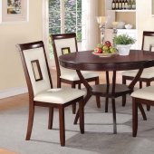 71600 Oswell 5Pc Dining Set in Cherry by Acme w/PU Chairs