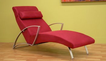 Contemporary Chaise Lounge With Metal Legs [WIC-W-15 Red]