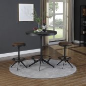 182270 5Pc Bar Set in Wire Brushed Black by Coaster