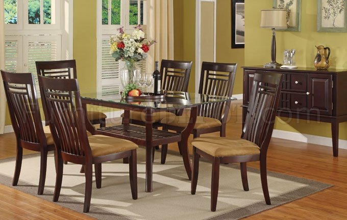 F2060 Casual Dining Room in Dark Cherry Finish by Poundex