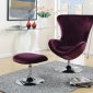 Eloise CM-AC6841 Chair w/Ottoman in Purple Flannelette Fabric