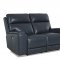 Santana Power Motion Sofa in Navy Leather Match by Klaussner