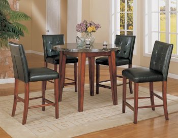 Round Faux Marble Top 5Pc Modern Counter Height Dining Set [WDDS-1284]