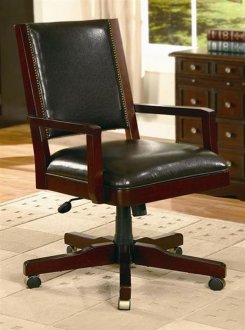 Vinyl Fabric Office Chair w/Wood Frame