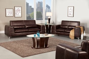 SM6051 Velia Sofa in Espresso Bonded Leather w/Options [FAS-SM6051 Velia]