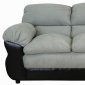 Light Grey Fabric and Bicast Modern Loveseat & Sofa Set w/Option