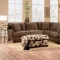 Bella Chocolate Fabric Sectional Sofa w/Optional Chair & Ottoman