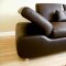 Ultra Modern 2 Pc Sofa & Loveseat Set in Brown Leather