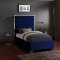 Lexi Upholstered Bed in Navy Velvet Fabric by Meridian w/Options