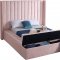 Kiki Upholstered Bed in Pink Velvet Fabric by Meridian