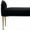 Owen Bench 144 in Black Velvet Fabric by Meridian