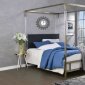 Raegan Bed 22670 in Antique Brass & Gray Velvet by Acme