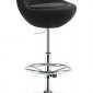 Black or Green Contemporary Barstool with Metal Base