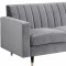 Lola Sofa 619 in Grey Velvet Fabric by Meridian w/Options