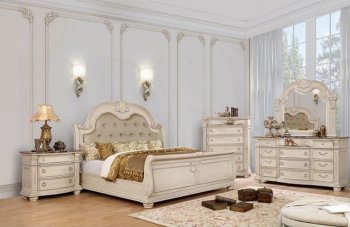 Ammanford Bedroom CM7560 in Antique Whitewash w/Options [FABS-CM7560-Ammanford]